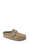 Birkenstock Buckley Suede Moccasin Clog In Grey Taupe At Urban Outfitters