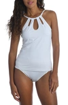 La Blanca High Neck Tankini Top In White