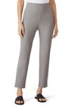 Eileen Fisher High Waist Ankle Slim Pants In Smoke