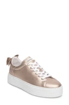 Nerogiardini Metallic Bow Skater Flatform Sneakers In Rose