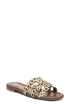 Sam Edelman Women's Bay Leopard Print Calf Hair Slide Sandals In Tan