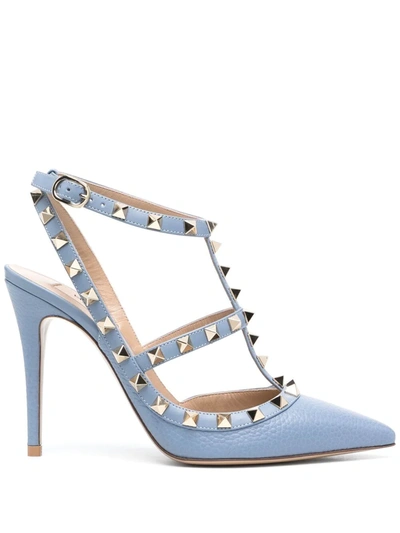 Valentino Garavani Rockstud Pumps In Calfskin In Blue