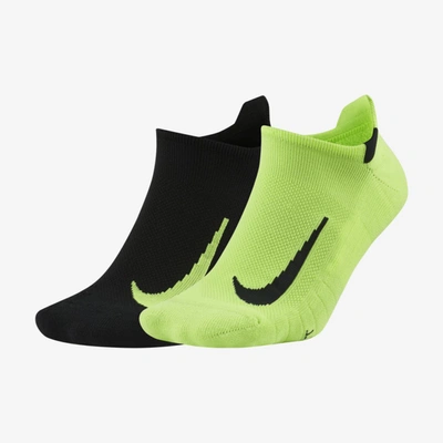 Nike Multiplier No Show Running 2pk Sock In Multicolor