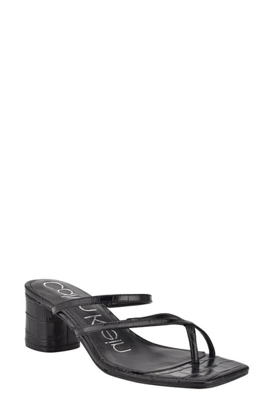 Calvin Klein Women's Becca Slip-on Strappy Dress Sandals Women's Shoes In Black Croco