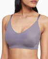 Calvin Klein Invisibles Comfort Lightly Lined Triangle Bralette Qf5753 In Purple Haze