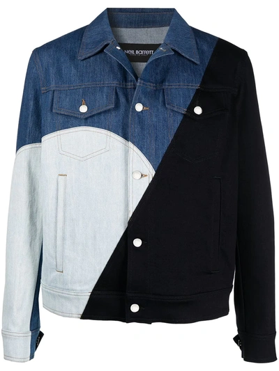 Neil Barrett Bauhaus Modernist Denim Jacket In Multi