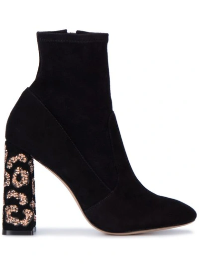 Sophia Webster Felicity Crystal-embellished Suede Ankle Boots In Black