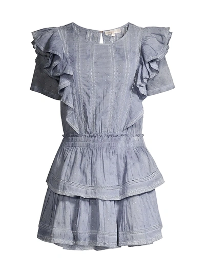 Loveshackfancy Natasha Dress In Hand Dyed Washed Denim In Blue