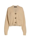 Proenza Schouler Eco Cashmere Blend Crop Cardigan In Oatmeal