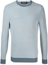 Loro Piana Men's Falkville Bicolor Sweater In Aquarium Stormy Sea