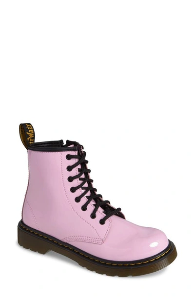 Dr. Martens Kids' Little Girl's And Girl's Grade School 1460 Patent Combat Boots In Rosa