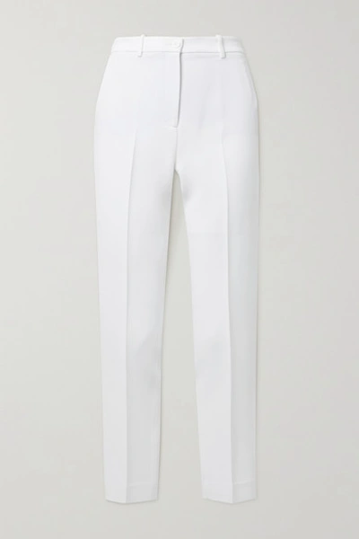 Michael Kors Samantha Crepe Straight-leg Pants In Optic White