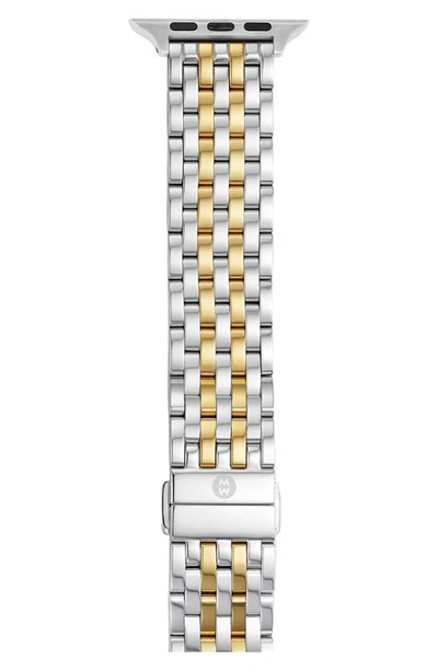 Michele Two-tone 18k Gold-plated Bracelet Band For Apple Watch®, 38/40/41mm And 42/44/45/49mm In Silver/gold