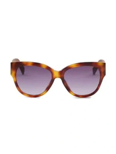 Max Mara 54mm Croc-embossed Sunglasses In Havana