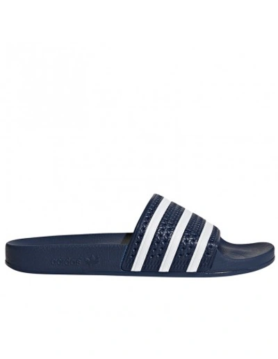 Adidas Originals Adilette Stripe Slide Sandals In Blue