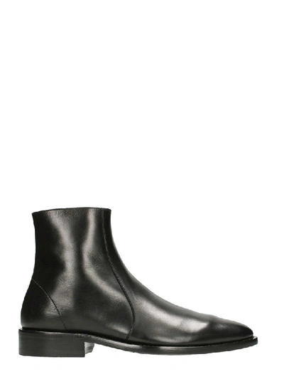 Balenciaga City Leather Ankle Boot In Black