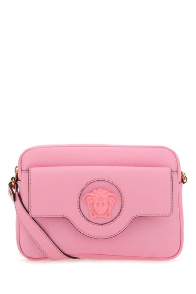 Versace Bag In Hammered Leather With Medusa In Rosa