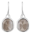 Monica Vinader Siren Sterling Silver And Grey Agate Wire Earrings In Silver/ Grey Agate