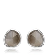 Monica Vinader 'siren' Semiprecious Stone Stud Earrings (nordstrom Exclusive) In Silver/ Grey Agate