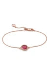 Monica Vinader Siren Pink Quartz Fine Chain Bracelet In Rose Gold