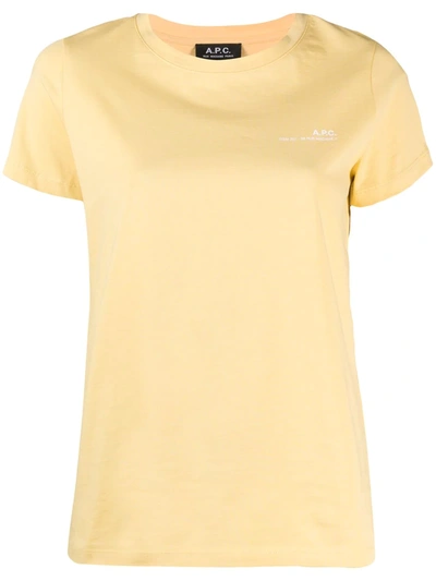 Apc Finished-edge Cotton T-shirt In Yellow