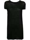 Rick Owens Long Length T-shirt In Black