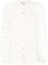 Michael Michael Kors Blouse With Lace Inserts In Bone|beige