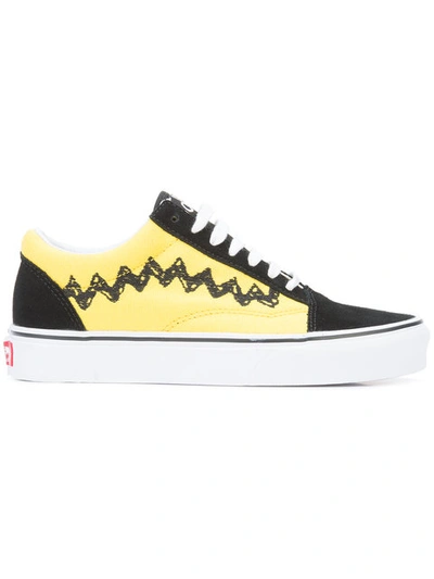 Yellow vans with sales black zig zag