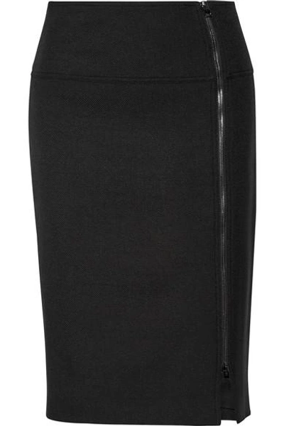 Tom Ford Wool-blend Twill Pencil Skirt In Black|nero