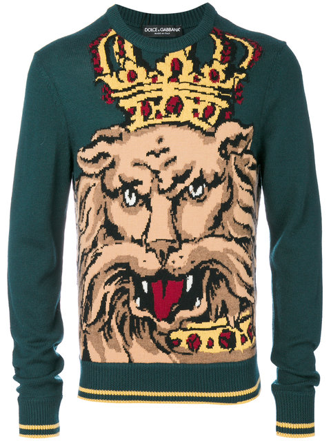 Dolce & Gabbana Intarsia Knit Lion King Jumper | ModeSens