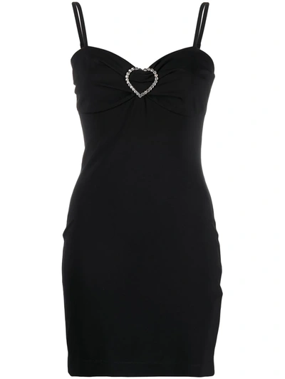 Love Moschino Heart Embellished Dress In Black