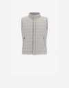 Herno Lo Smanicato Padded Vest In Beige In Ice