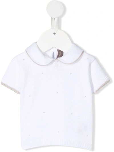 Little Bear White T-shirt For Babyboy With Polka-dots