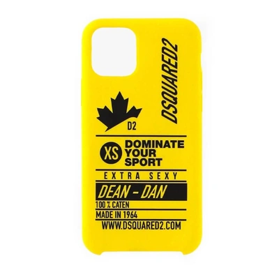Dsquared2 Dominate D2 Yellow Iphone 11 Pro Case In Giallo