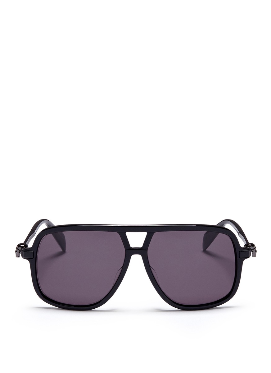 black alexander mcqueen skull wayfarer sunglasses