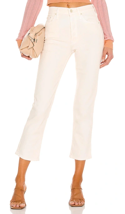 Mother The Tomcat High Waisted Jeans In Cream Puffs