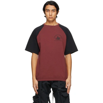 Raf Simons Burgundy Black Virginia Creeper Edition Raglan T