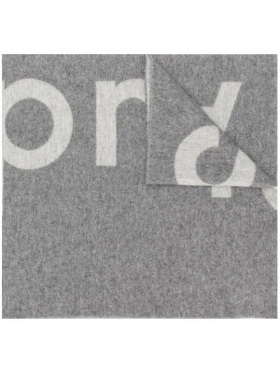 Acne Studios Grey Jacquard Logo Scarf In Grey