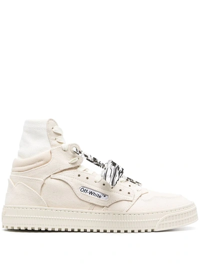 Off-white Beige Canvas Off Court 3.0 High-top Sneakers