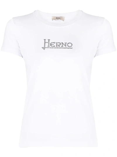 Herno Jersey T-shirt With Logo In White