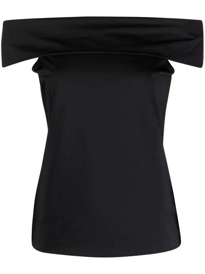 Theory Sabrynna Off-the-shoulder Stretch-jersey Top In Black