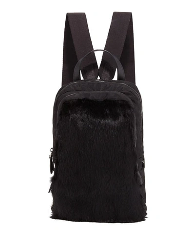 Prada Tessuto New Fur Backpack In Black