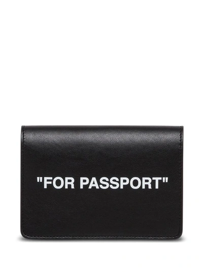 Off-white Black Leather Card Holder With Print