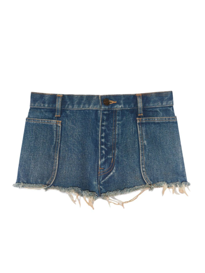 Saint Laurent Shorts Blue In Indigo Sky Blue