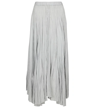 Joseph Sully Asymmetric Crinkled Silk-habotai Maxi Skirt In Grey