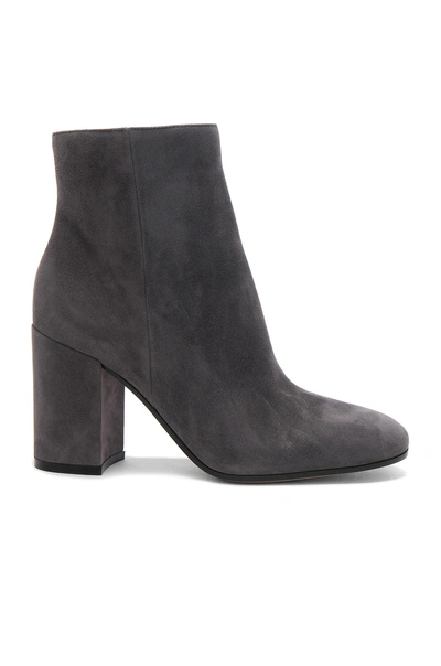 Gianvito Rossi Suede Rolling Booties In Gray