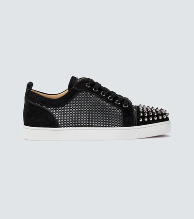 Christian Louboutin Louis Junior Orlato Studded Velvet Trainers In Black