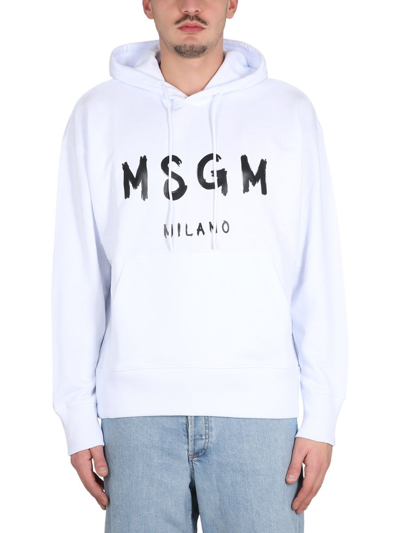 Msgm Branded Sweatshirt In White