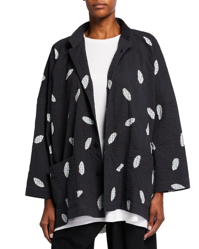 Eskandar Shibori Dyed Mandarin-collar Jacket In Grey Dark