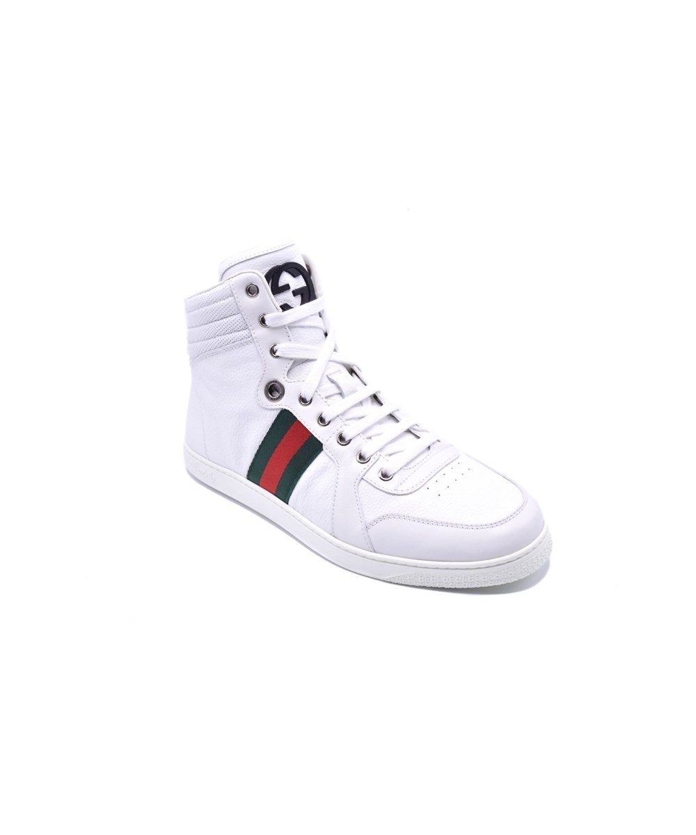 men's gucci white leather sneakers